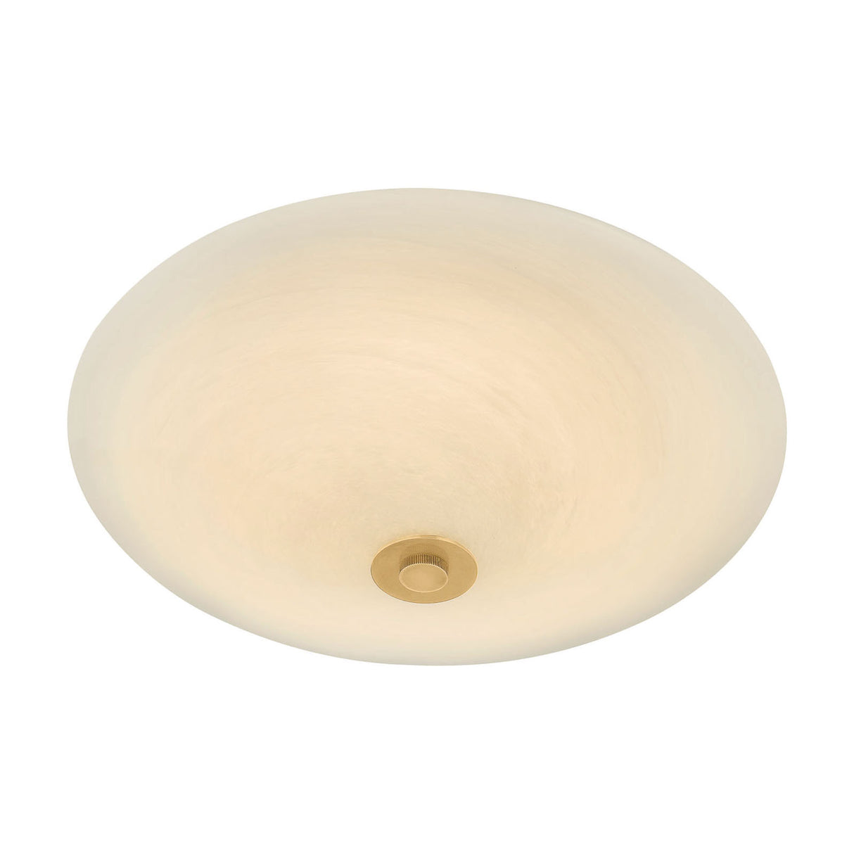 Imogen LED Flush Mount 19", Vintage Brass and Opal Glass
