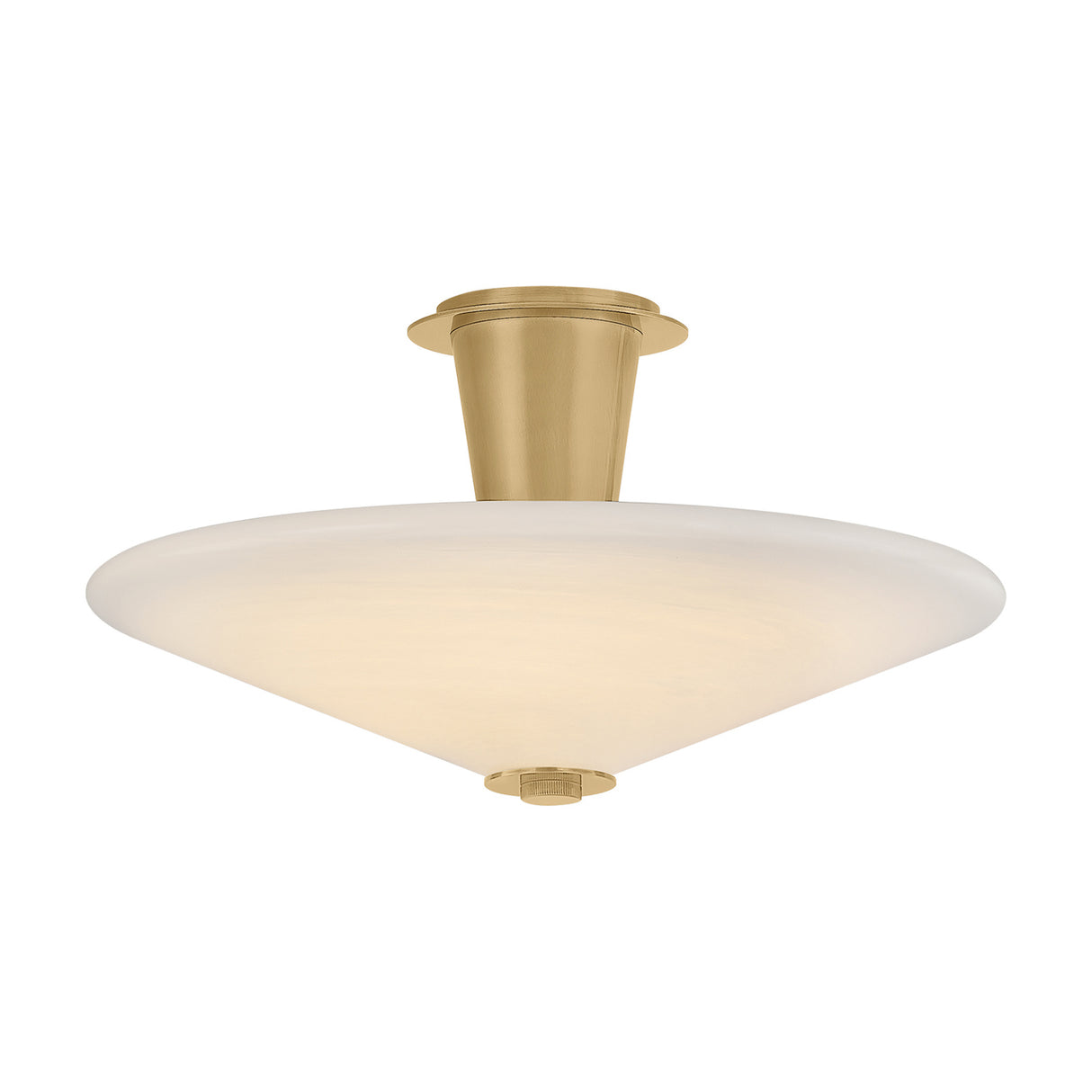 Imogen LED Flush Mount 19", Vintage Brass and Opal Glass