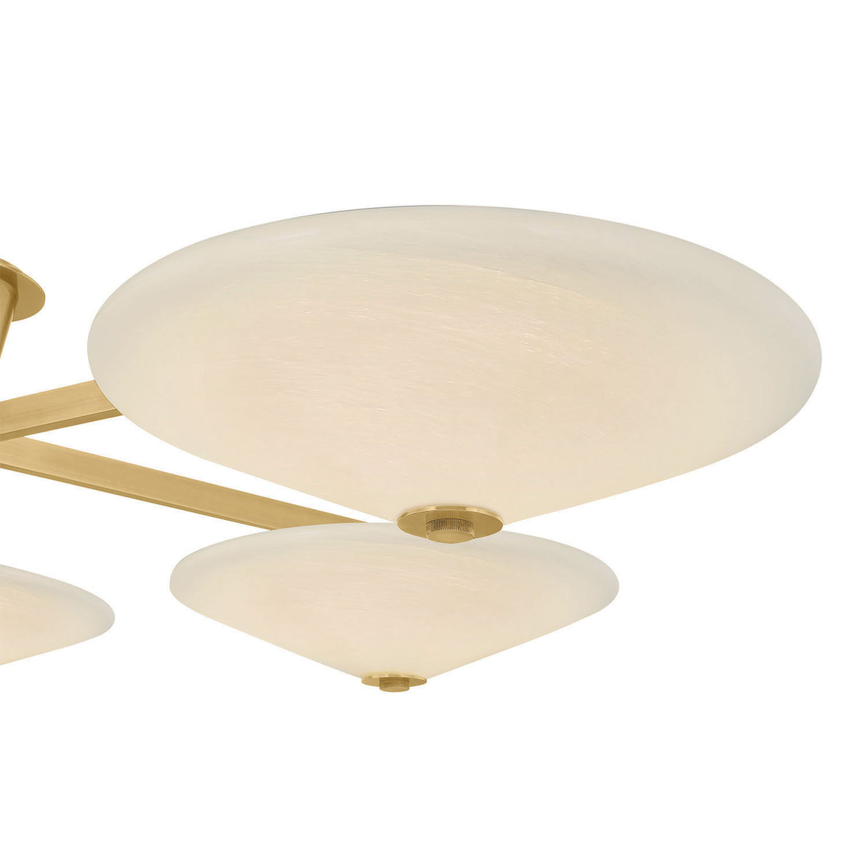 Imogen LED 5 Light Flush Mount 60", Vintage Brass and Opal Glass