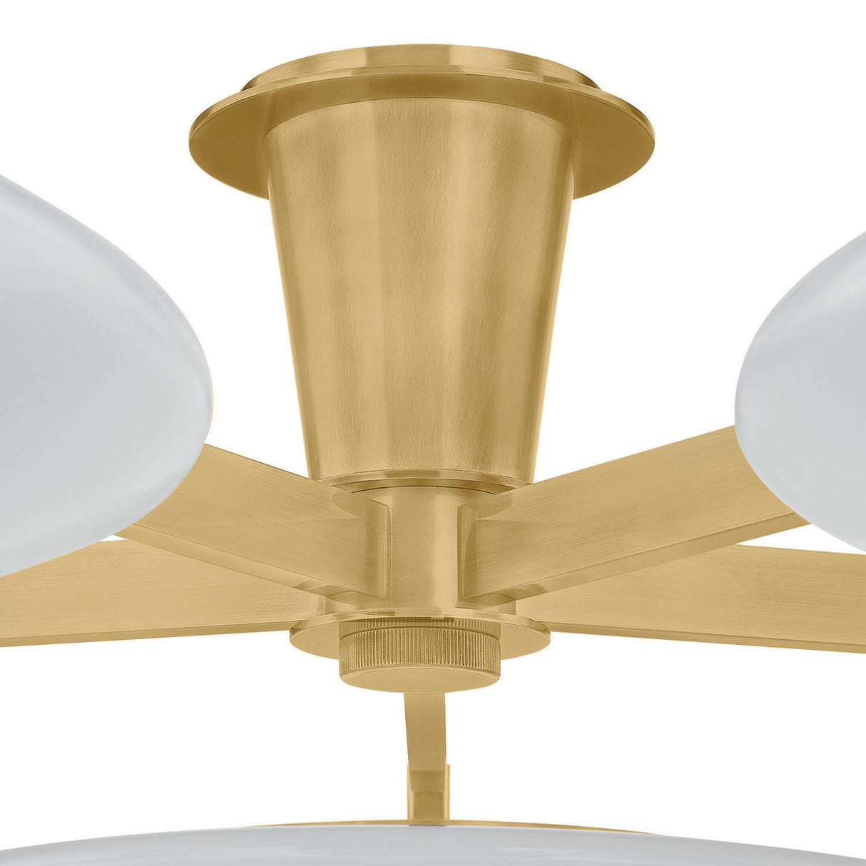 Imogen LED 5 Light Flush Mount 60", Vintage Brass and Opal Glass