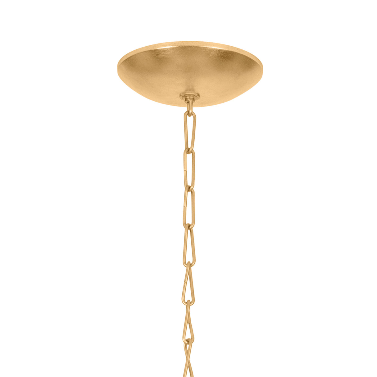 Gardenia Chandelier 36", Gold Leaf and Natural Beads