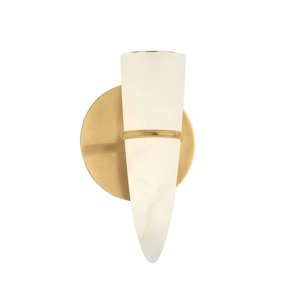 Fira LED Wall Sconce 10", Vintage Brass and Alabaster