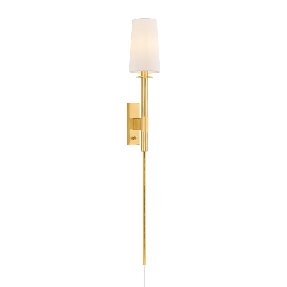 Polly Plug-In Wall Sconce 43", Aged Brass