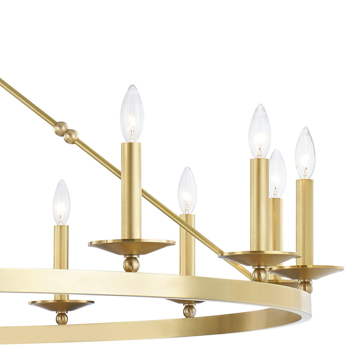 William 16 Light Ring Chandelier 58", Aged Brass
