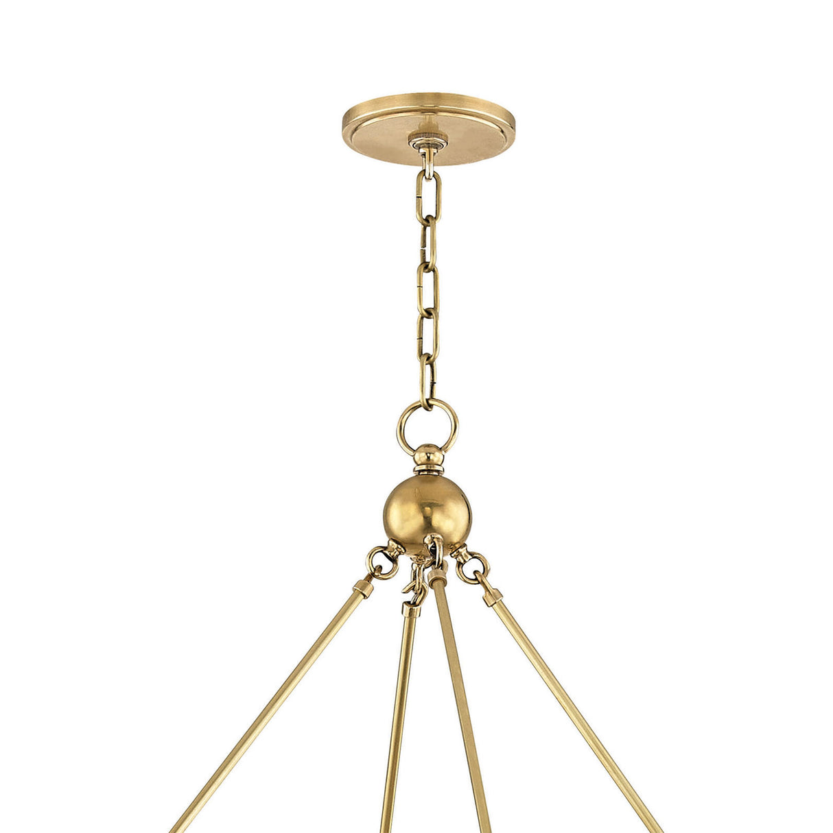 William 20 Light Two-Tier Ring Chandelier 47", Aged Brass