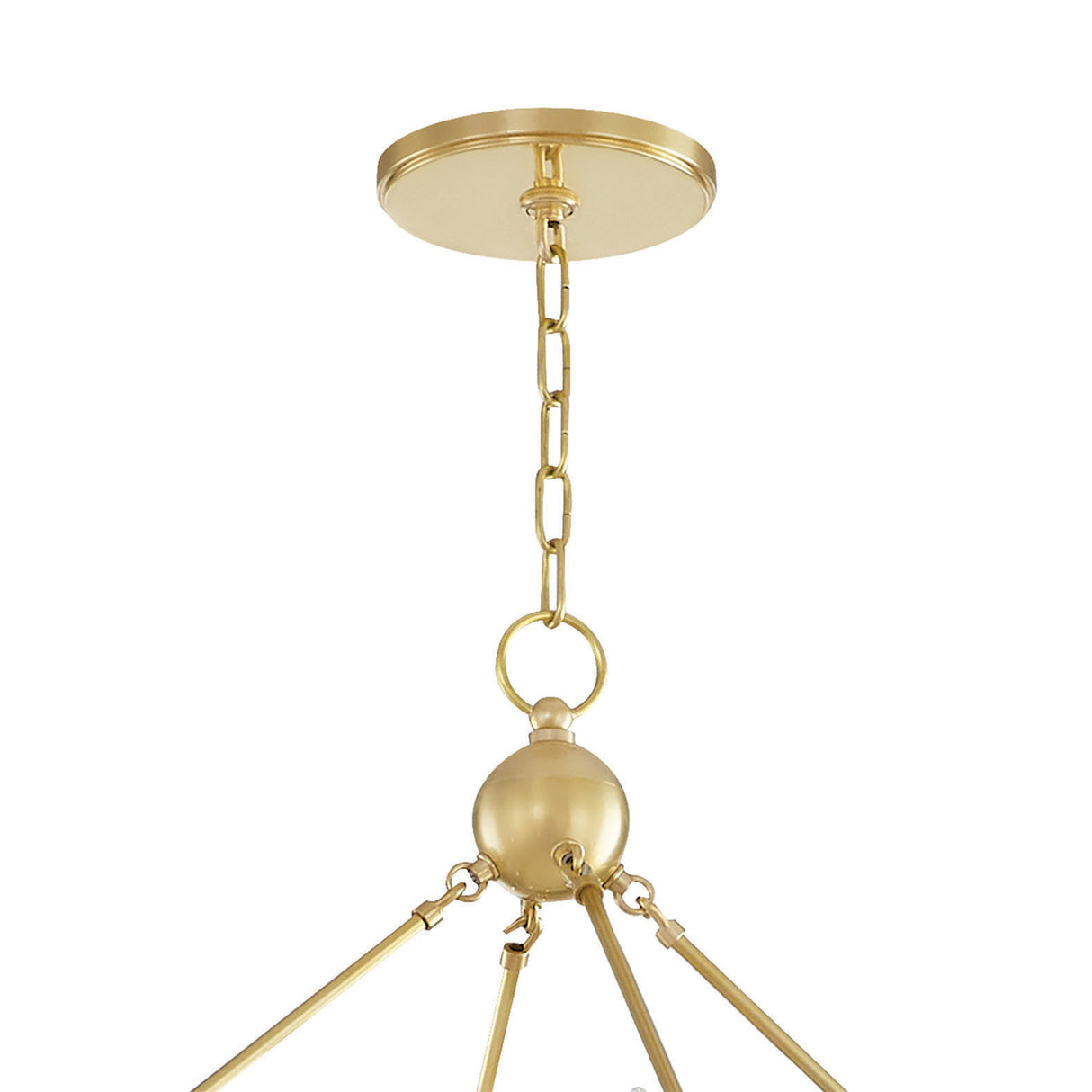 William 28 Light Two-Tier Ring Chandelier 58", Aged Brass