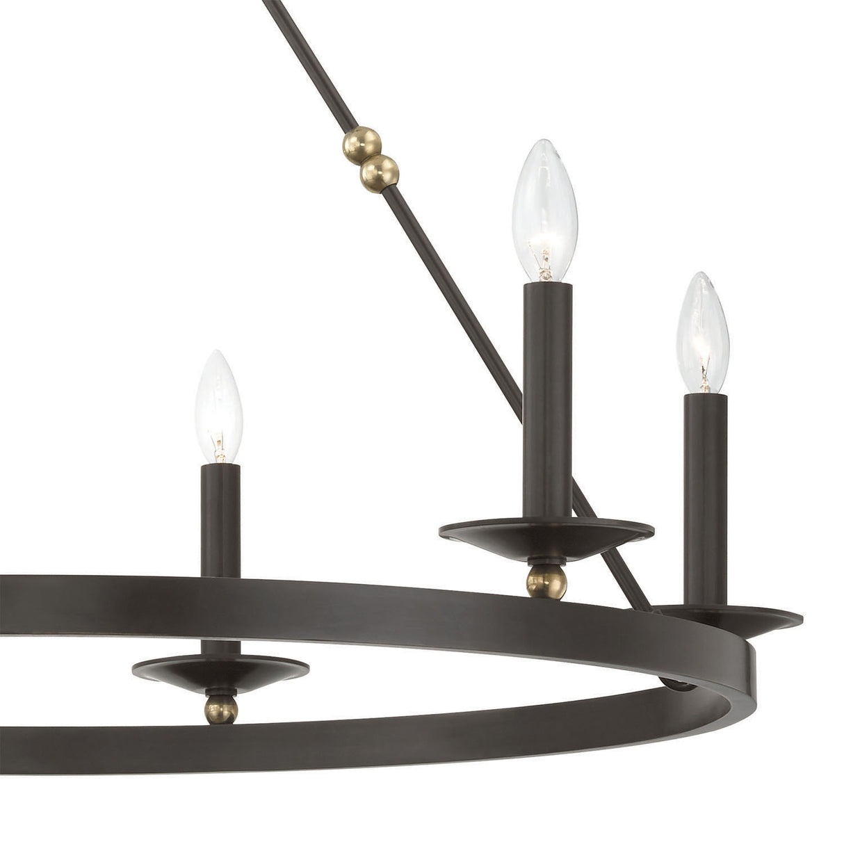 William 6 Light Ring Chandelier 36", Old Bronze