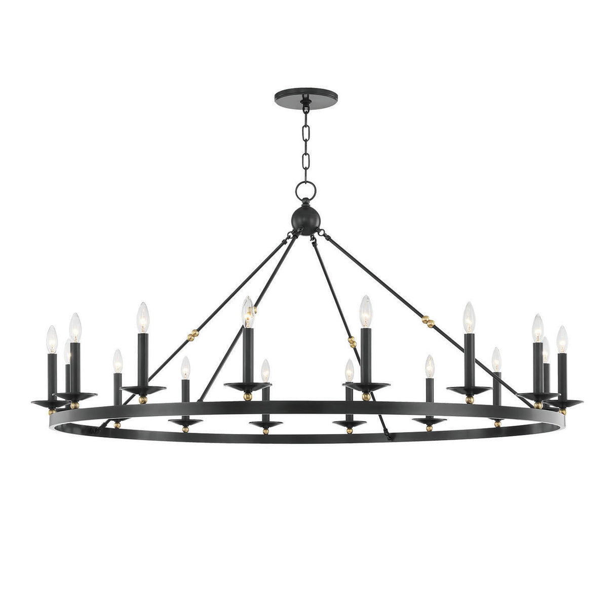 William 16 Light Ring Chandelier 58", Old Bronze