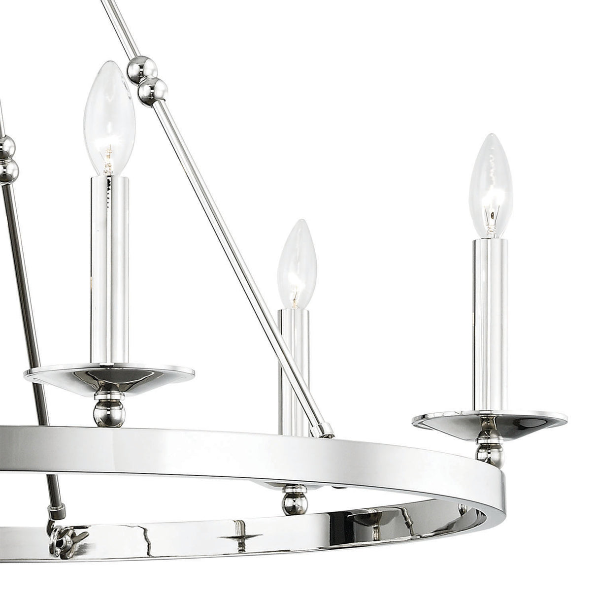 William 6 Light Ring Chandelier 36", Polished Nickel