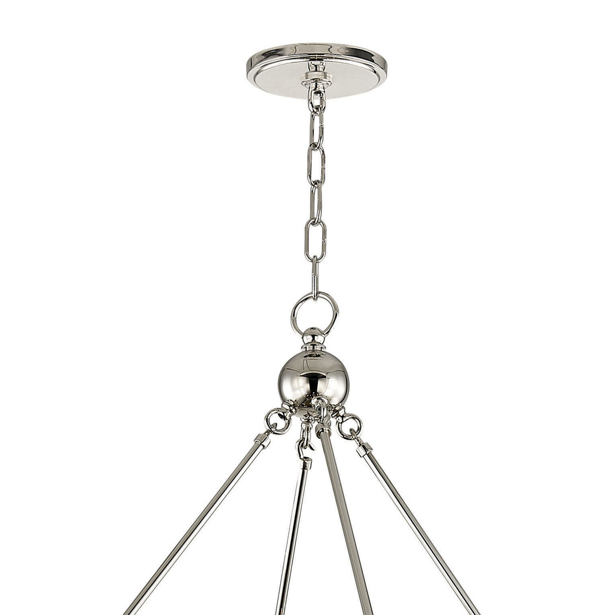 William 20 Light Two-Tier Ring Chandelier 47", Polished Nickel