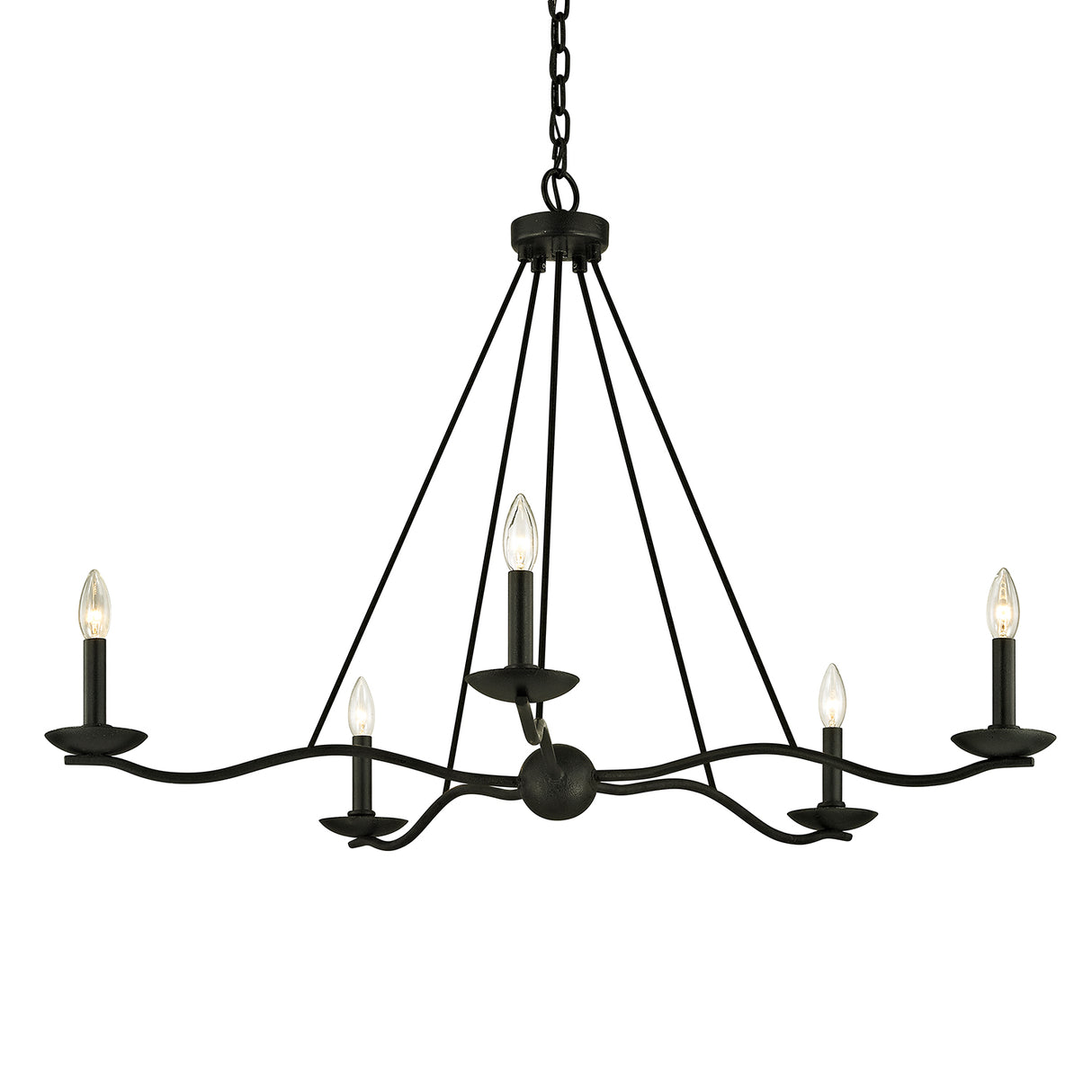 Tamsin 5 Light Chandelier 40", Forged Iron