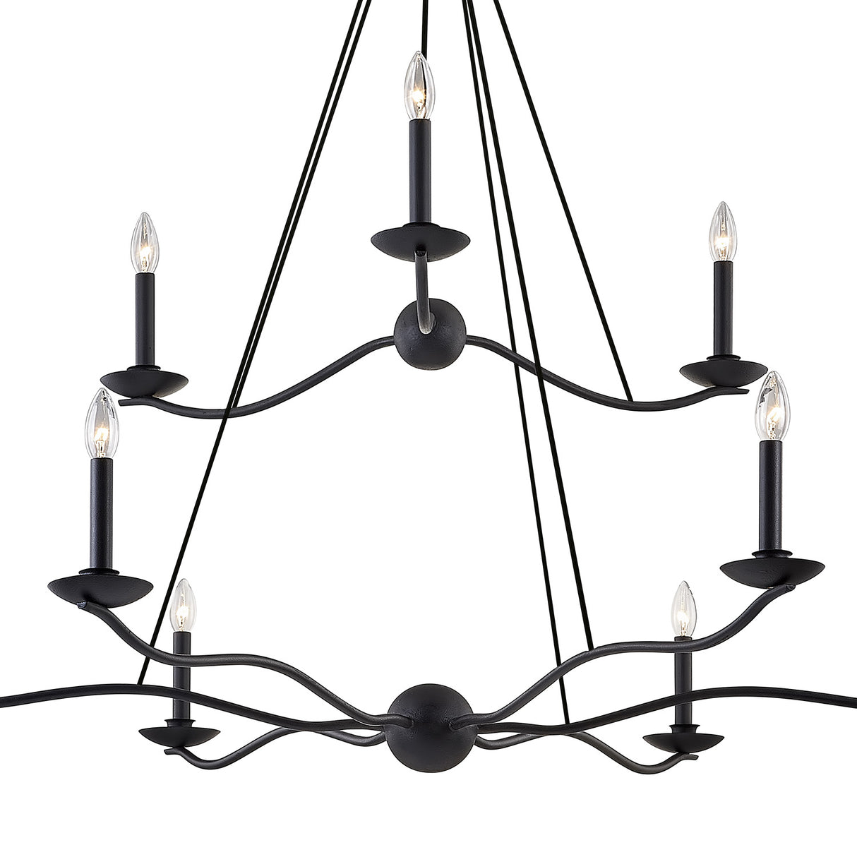 Tamsin 9 Light Two-Tier Chandelier 53", Forged Iron