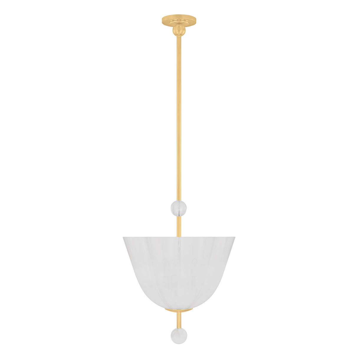 Rosie Pendant 17", Aged Brass