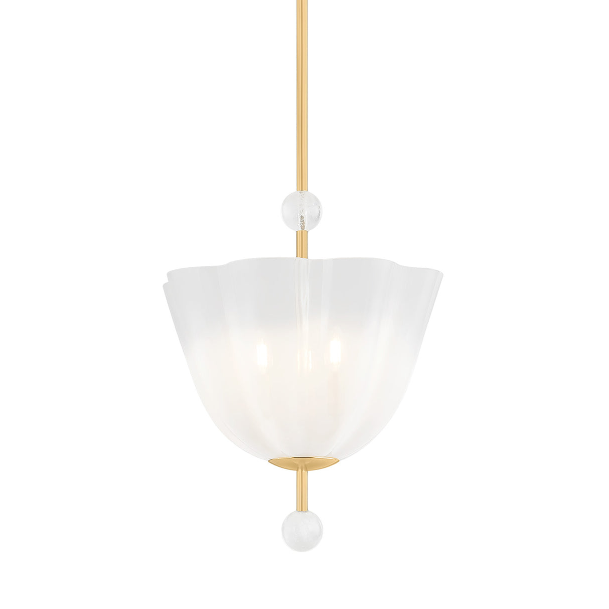 Rosie Pendant 17", Aged Brass