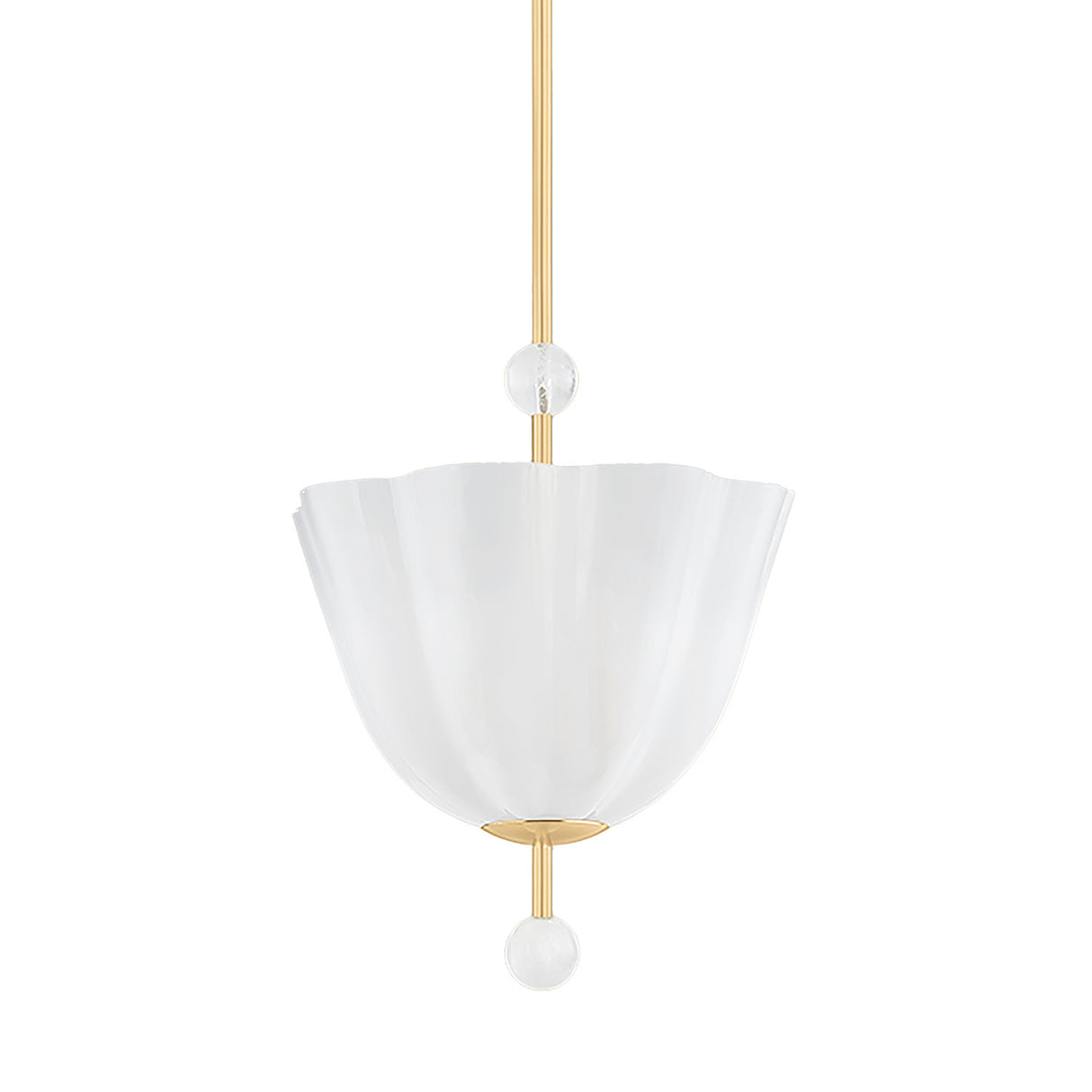 Rosie Pendant 17", Aged Brass