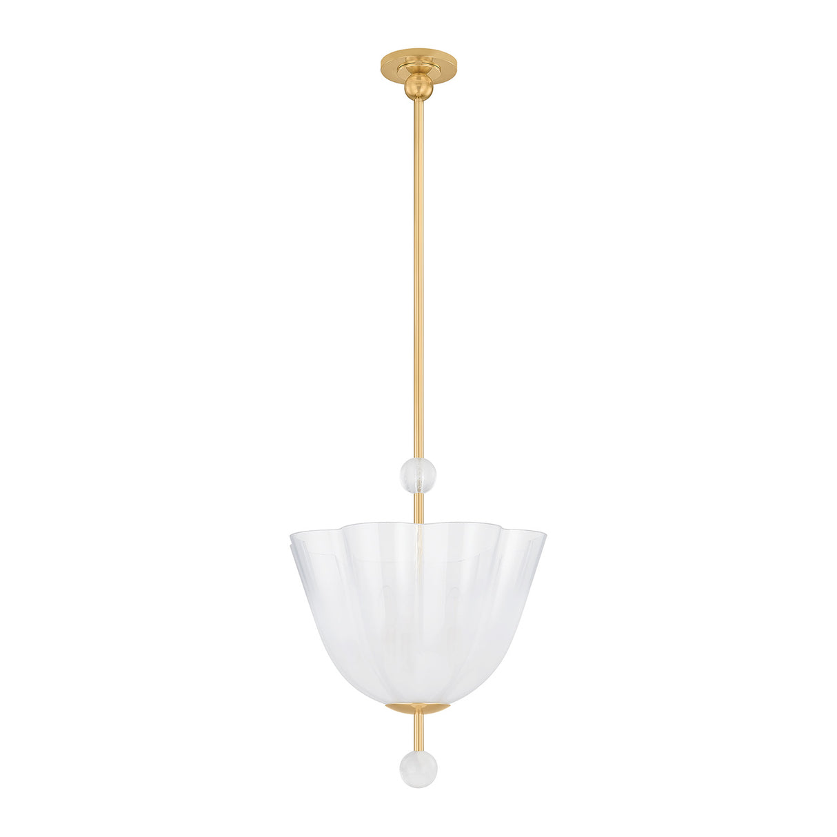 Rosie Pendant 17", Aged Brass