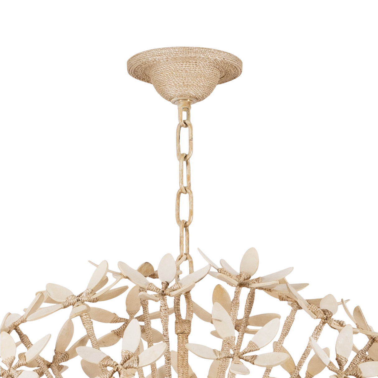 Genevieve Chandelier 30", Natural Rope and Coco Shells