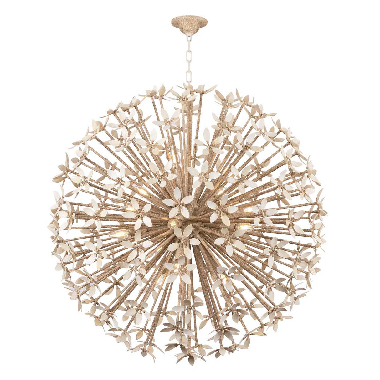 Genevieve Chandelier 40", Natural Rope and Coco Shells