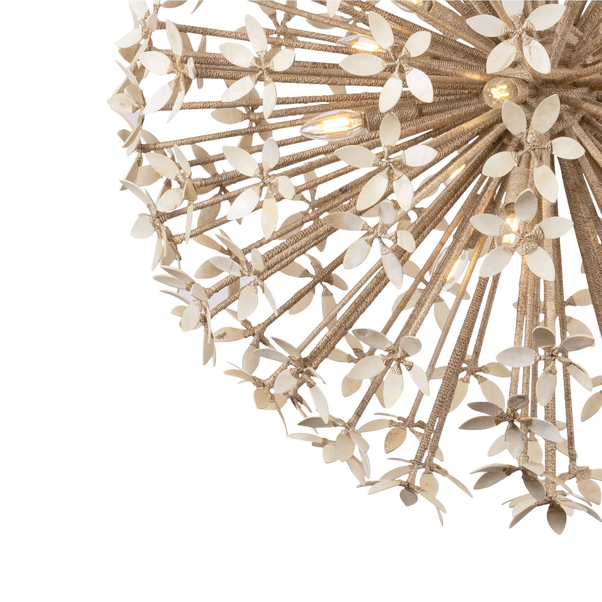 Genevieve Chandelier 40", Natural Rope and Coco Shells