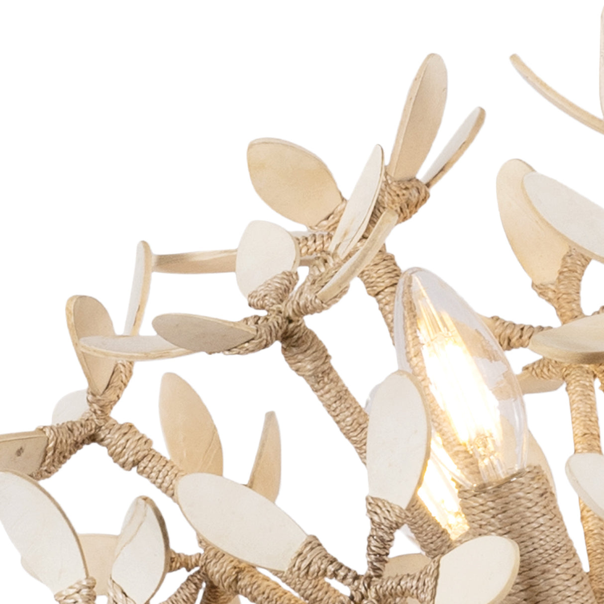 Genevieve Chandelier 40", Natural Rope and Coco Shells