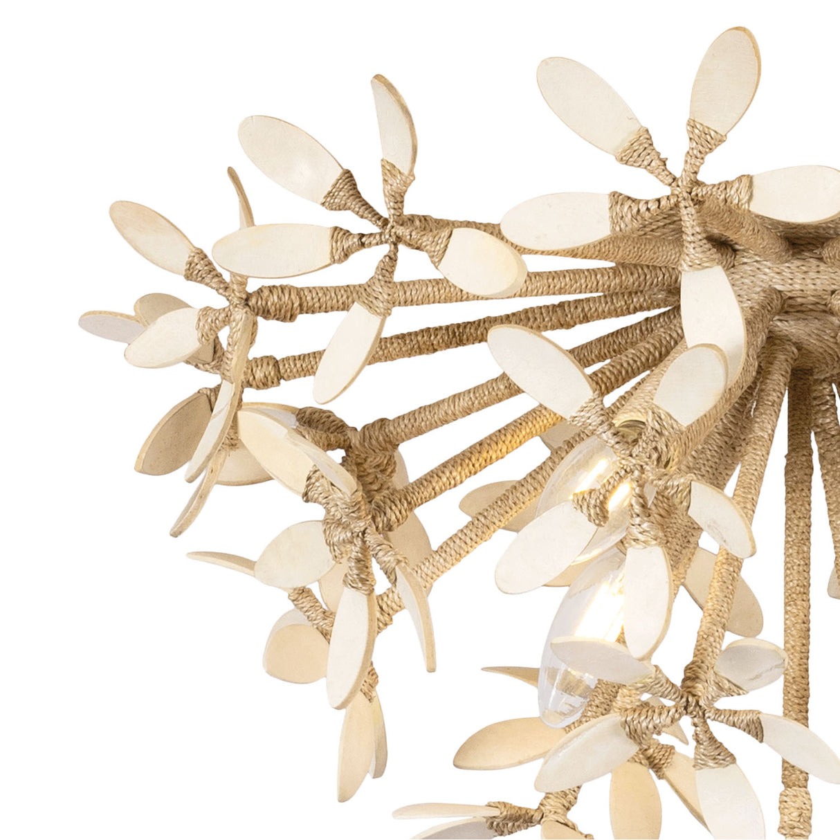 Genevieve Large Semi-Flush 20", Natural Rope and Coco Shells
