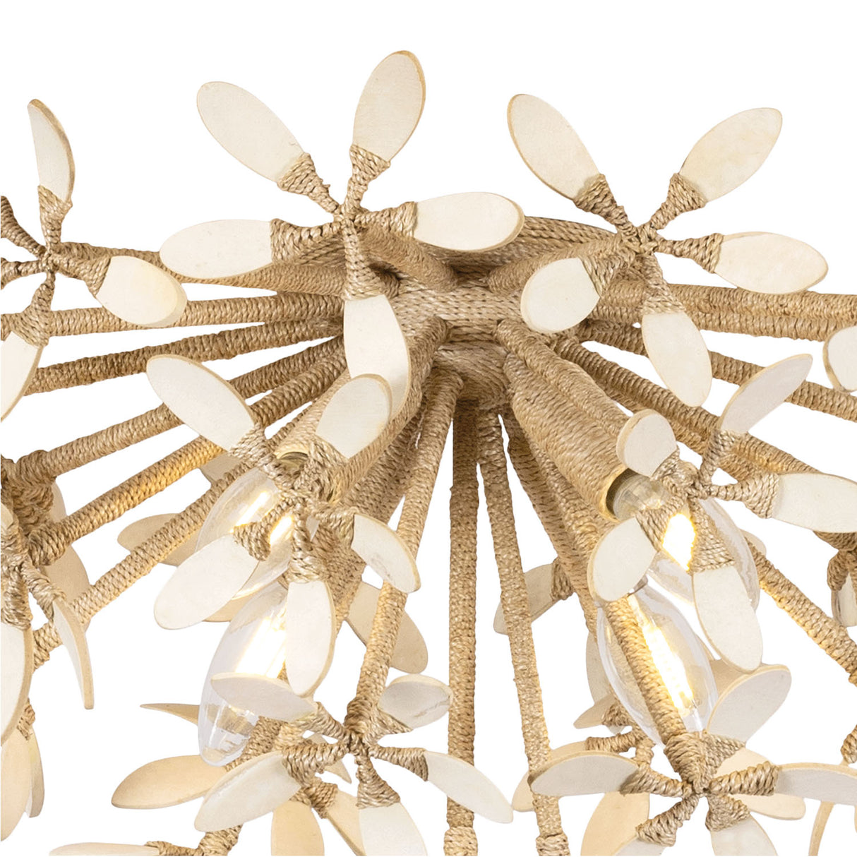 Genevieve Large Semi-Flush 20", Natural Rope and Coco Shells