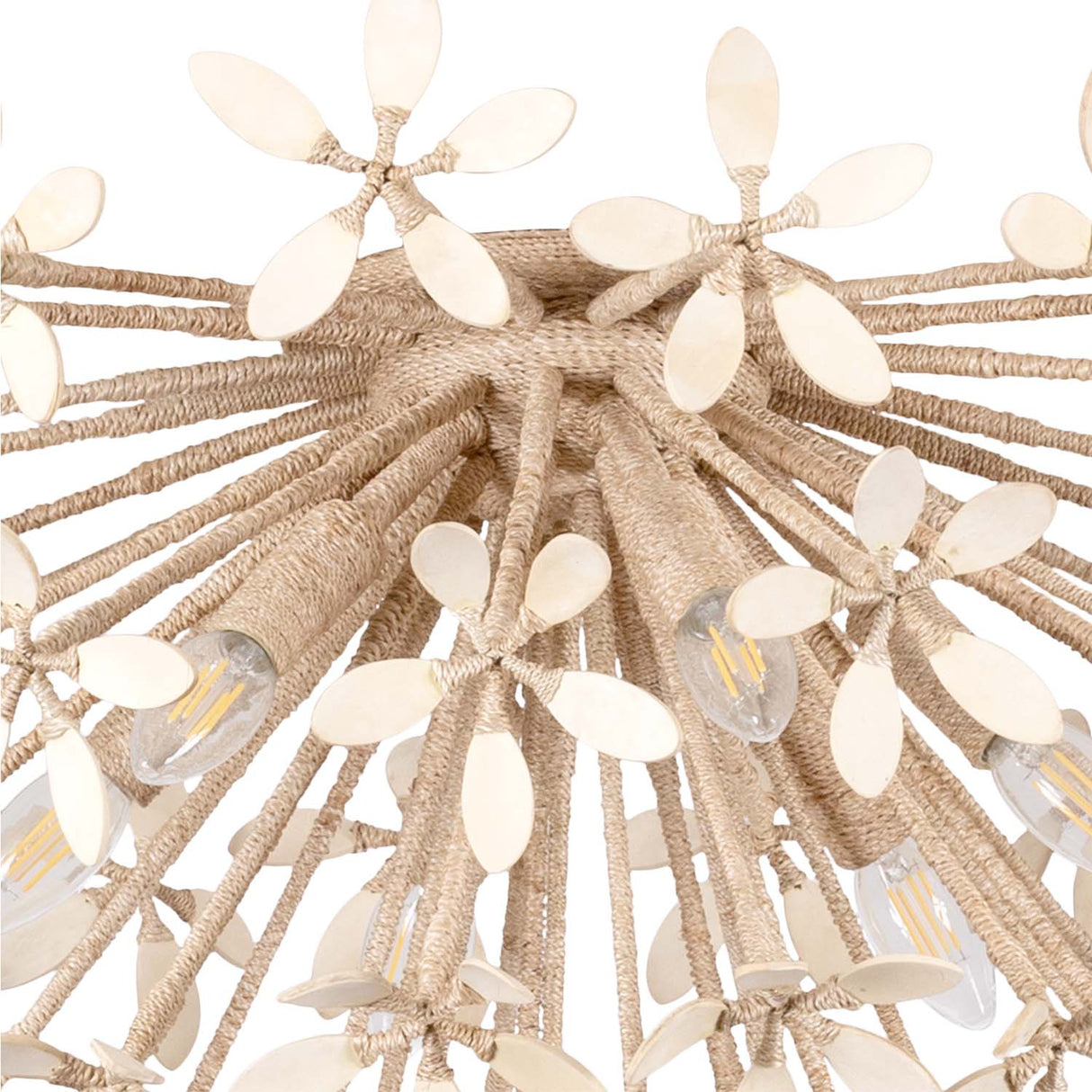 Genevieve Extra Large Semi-Flush 30", Natural Rope and Coco Shells