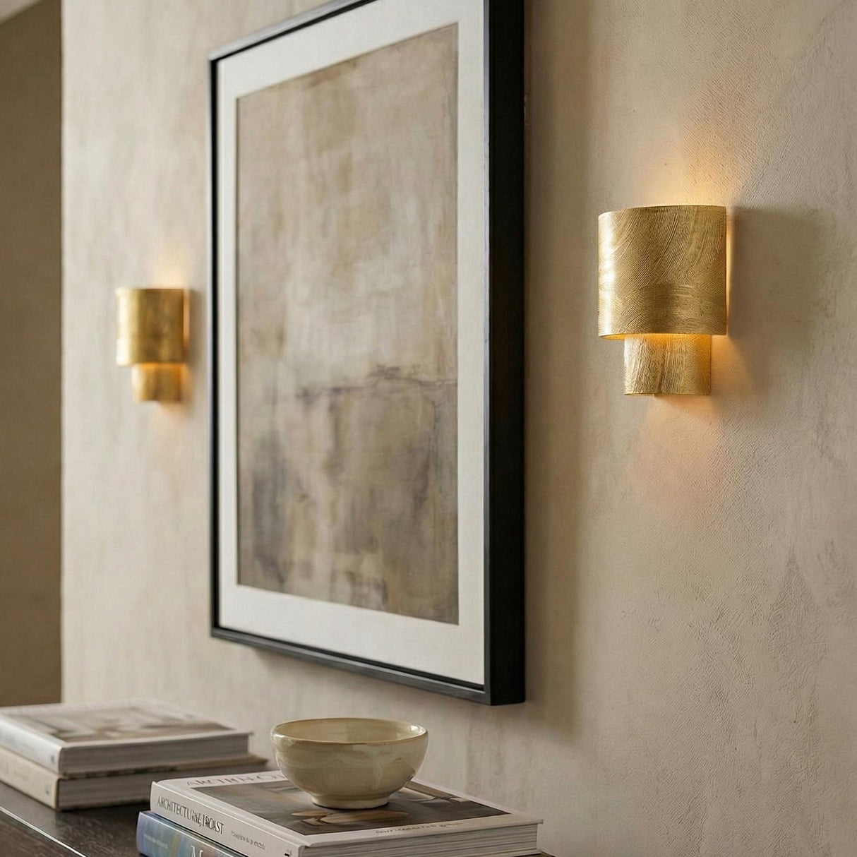 Barron Wall Sconce 9", Textured Gold Leaf