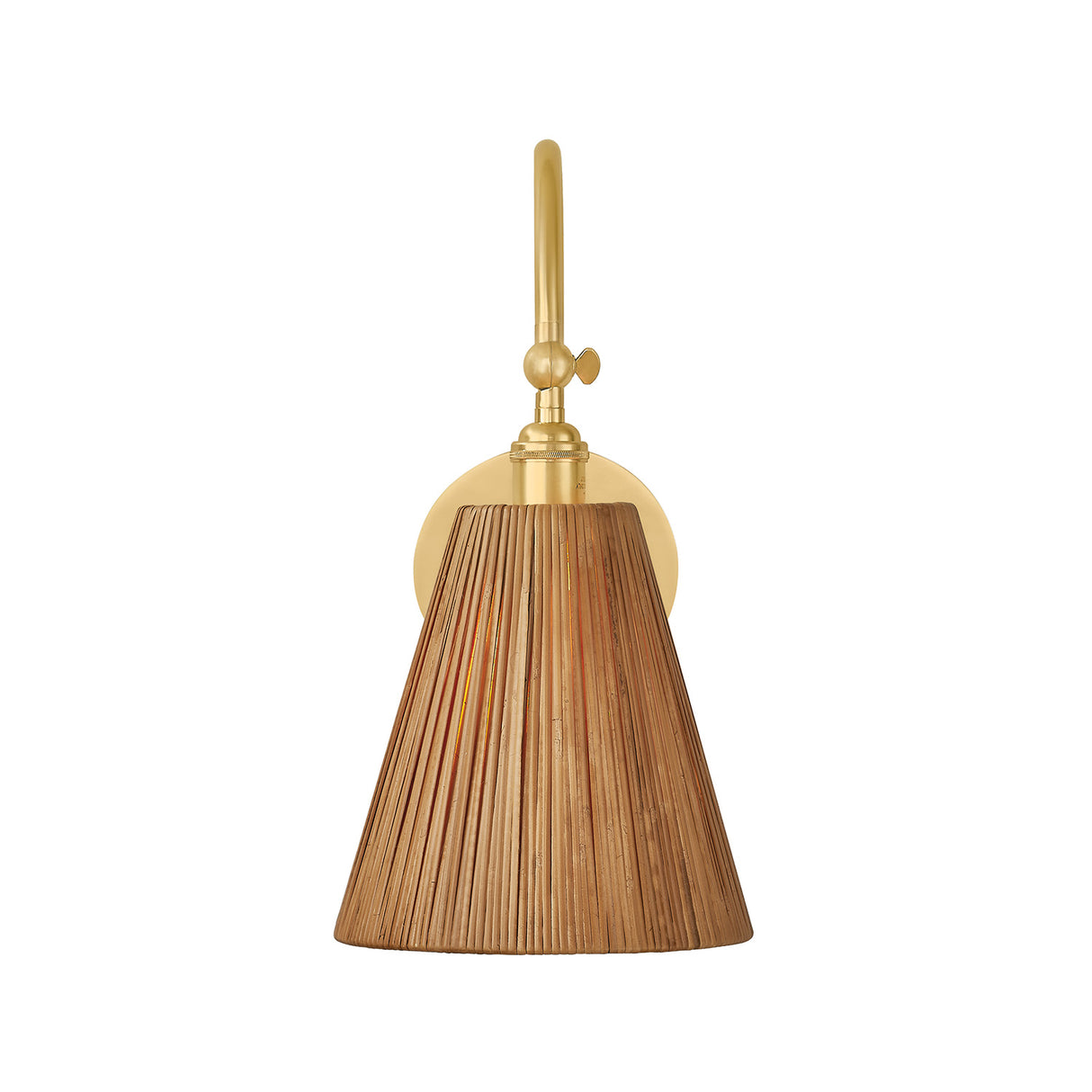 Rhiannon Wall Sconce 16", Aged Brass and Rattan