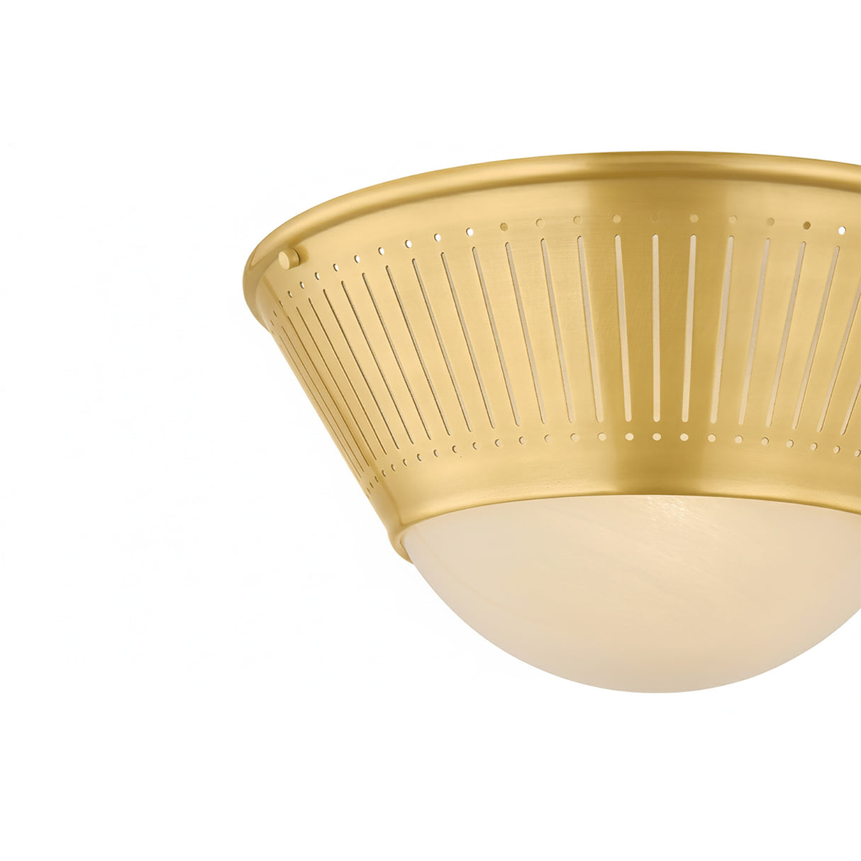 Shirley Flush Mount 14", Aged Brass with Art Glass