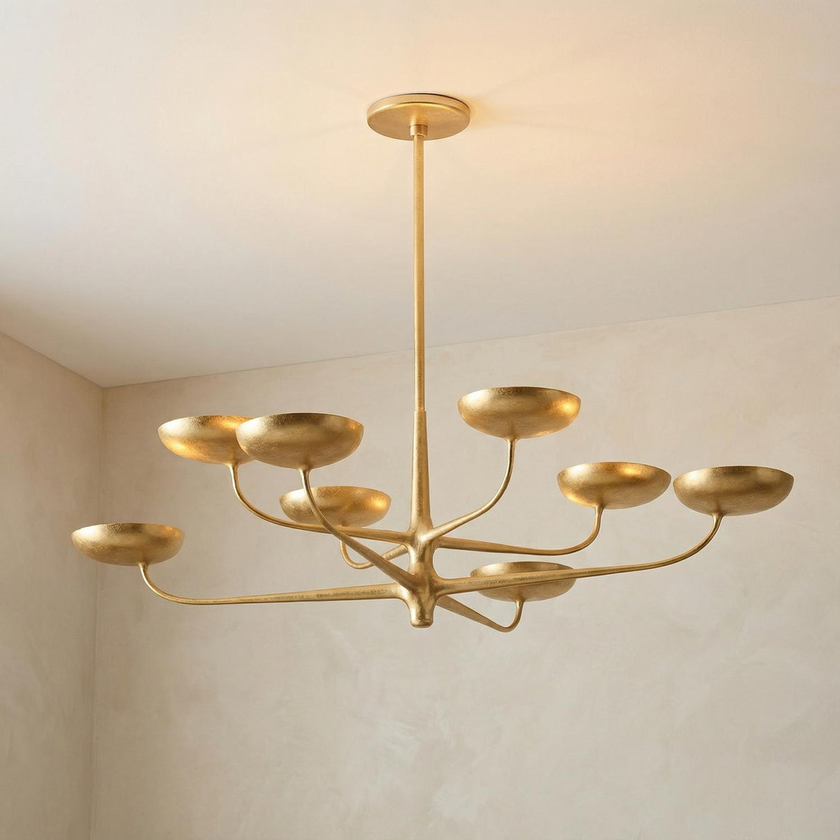 Reverie 8 Light LED Chandelier 45", Gold Leaf