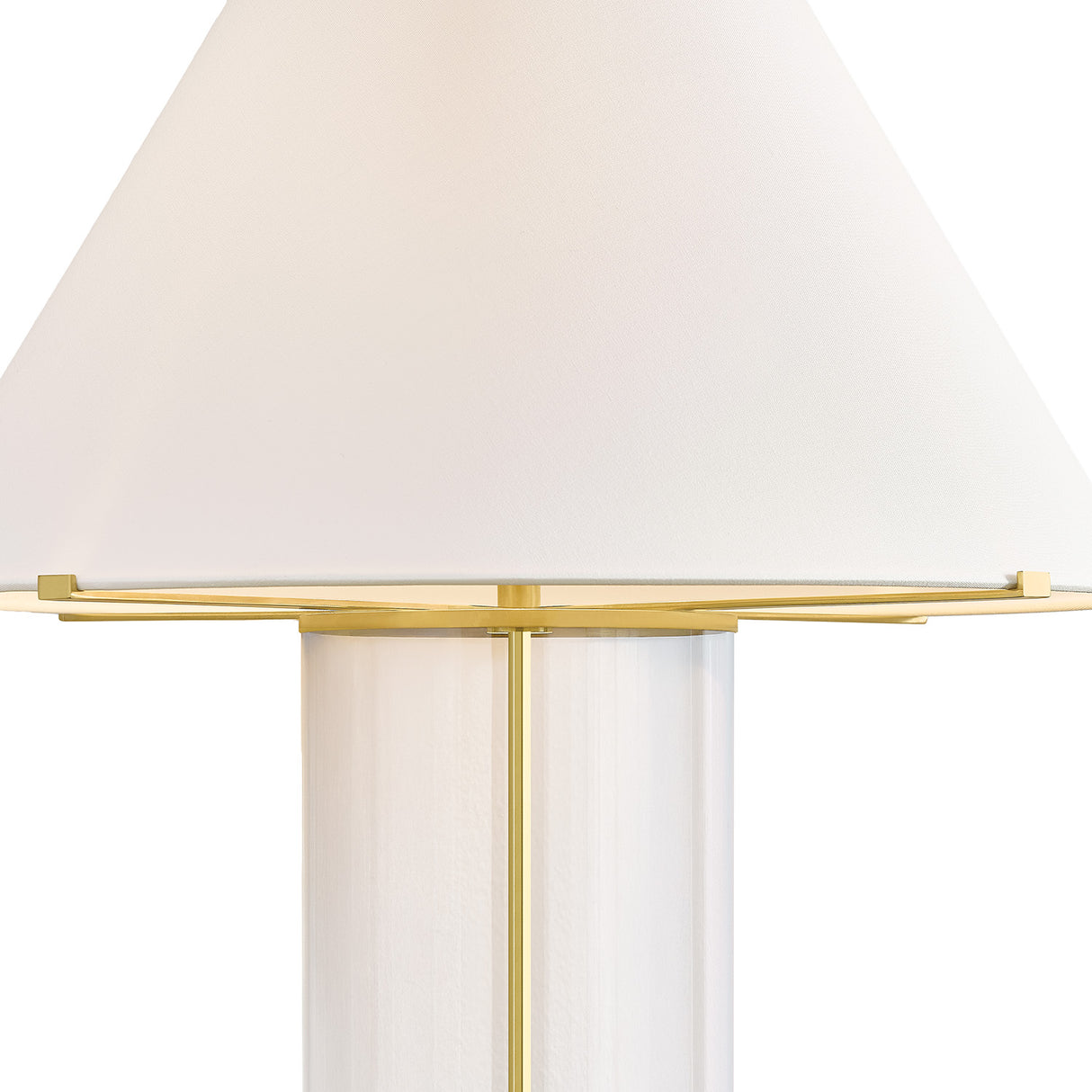 Elena Table Lamp 30", Aged Brass and Clear Glass