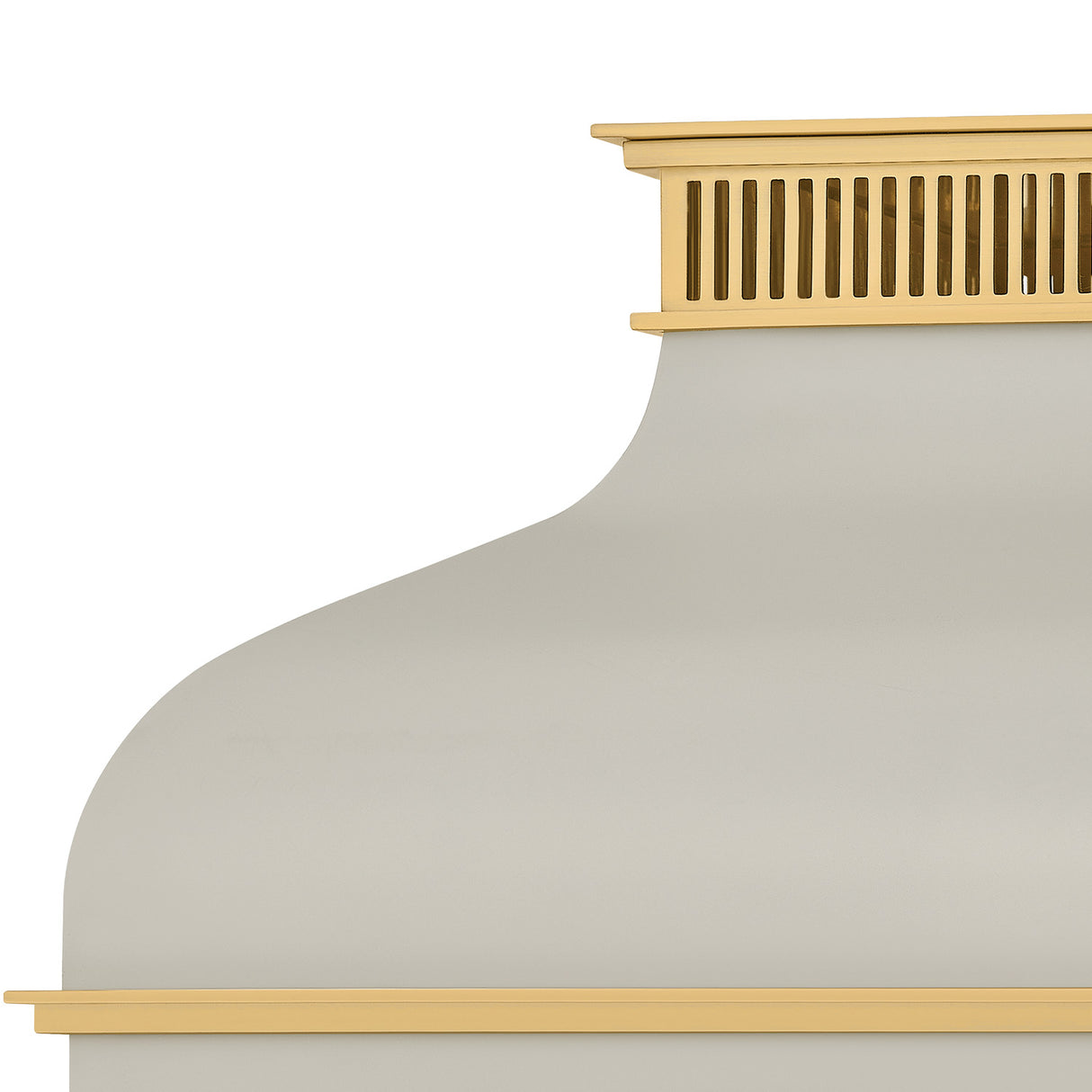 Harriet Lantern Pendant 19", Off White and Aged Brass