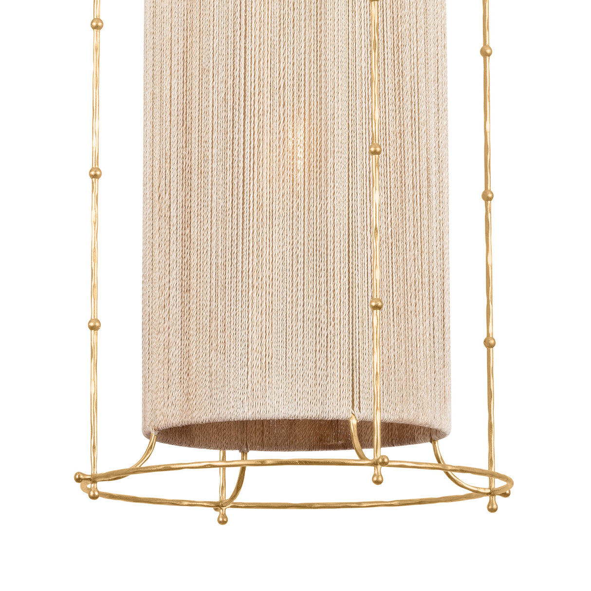 Valerie Pendant 20", Gold Leaf and Natural Rope