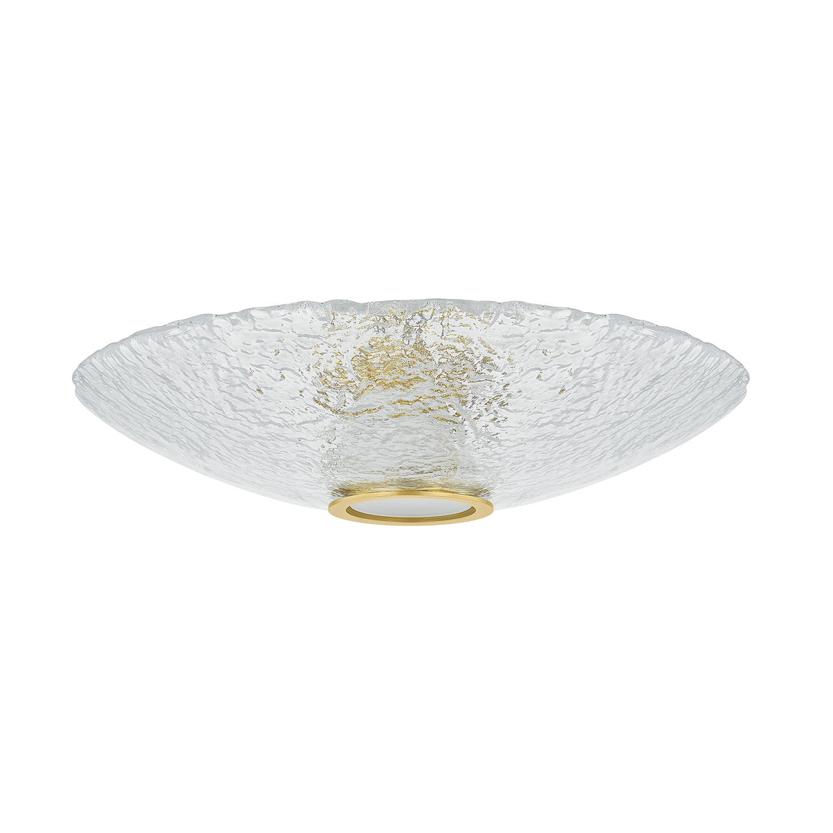 Verne LED Flush Mount 20", Aged Brass and Piastra Glass