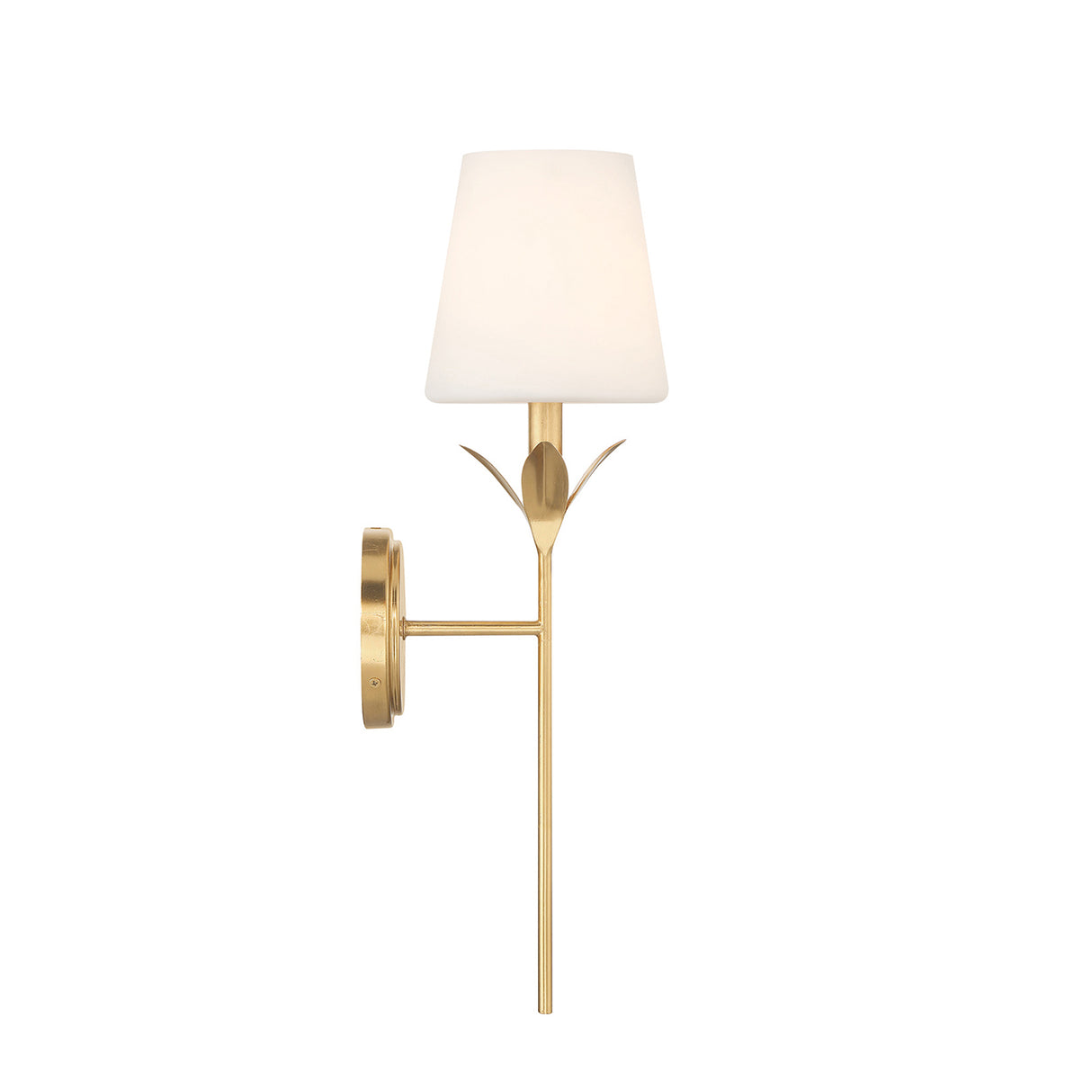 Alice Vanity Wall Sconce 21", Antique Gold and Opal Glass