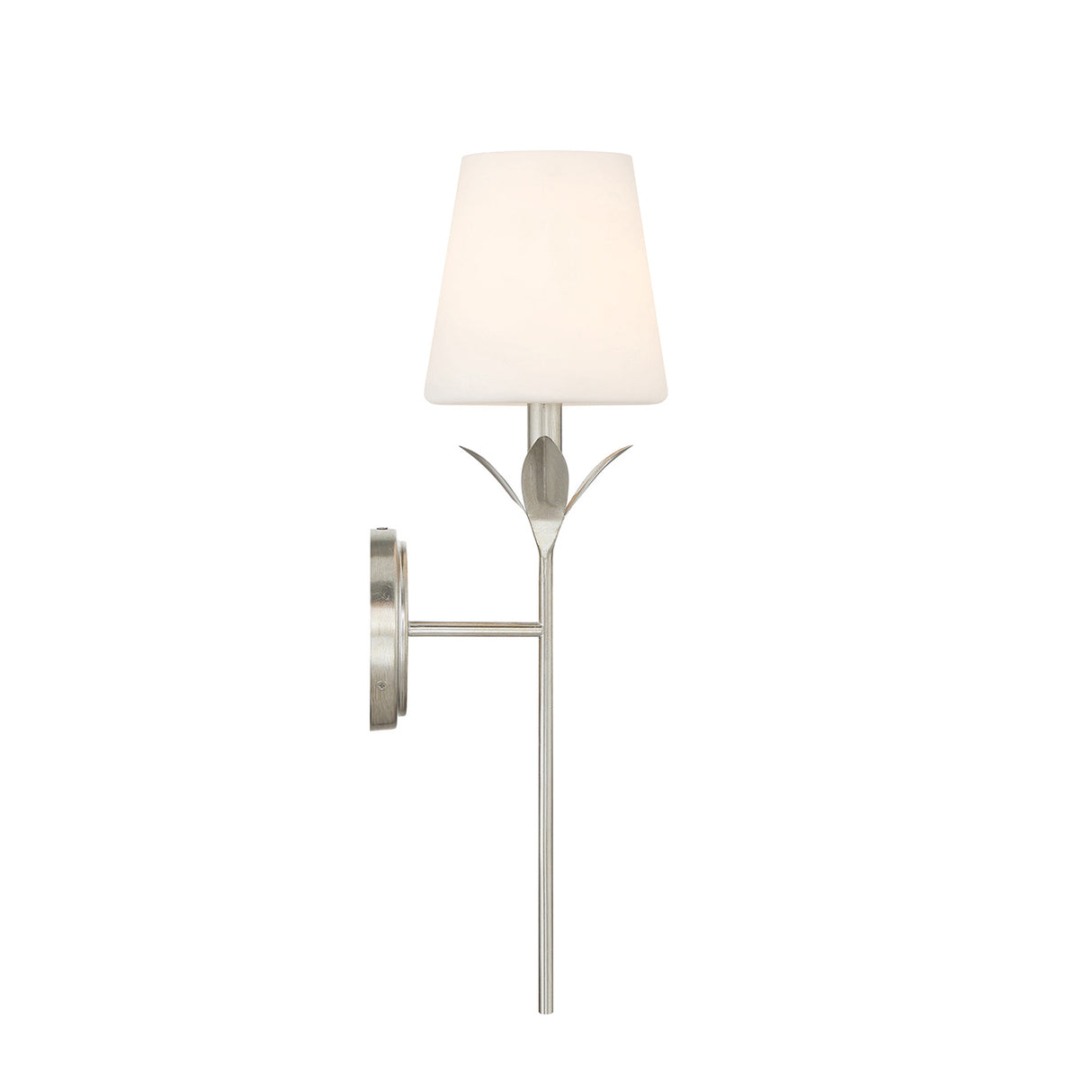 Alice Vanity Wall Sconce 21", Antique Silver and Opal Glass