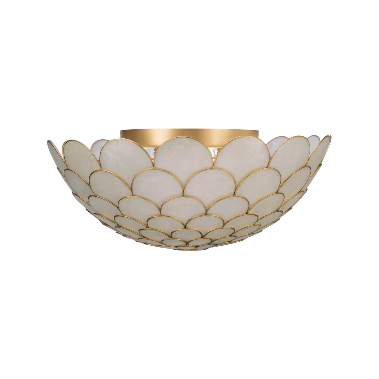 Valentina Semi-Flush 16", Soft Brass and Capiz Shell