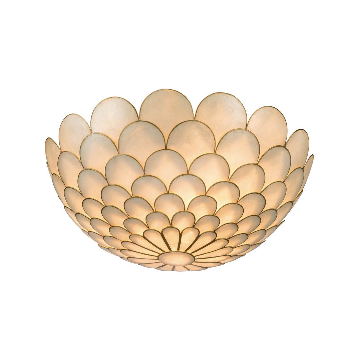 Valentina Semi-Flush 16", Soft Brass and Capiz Shell
