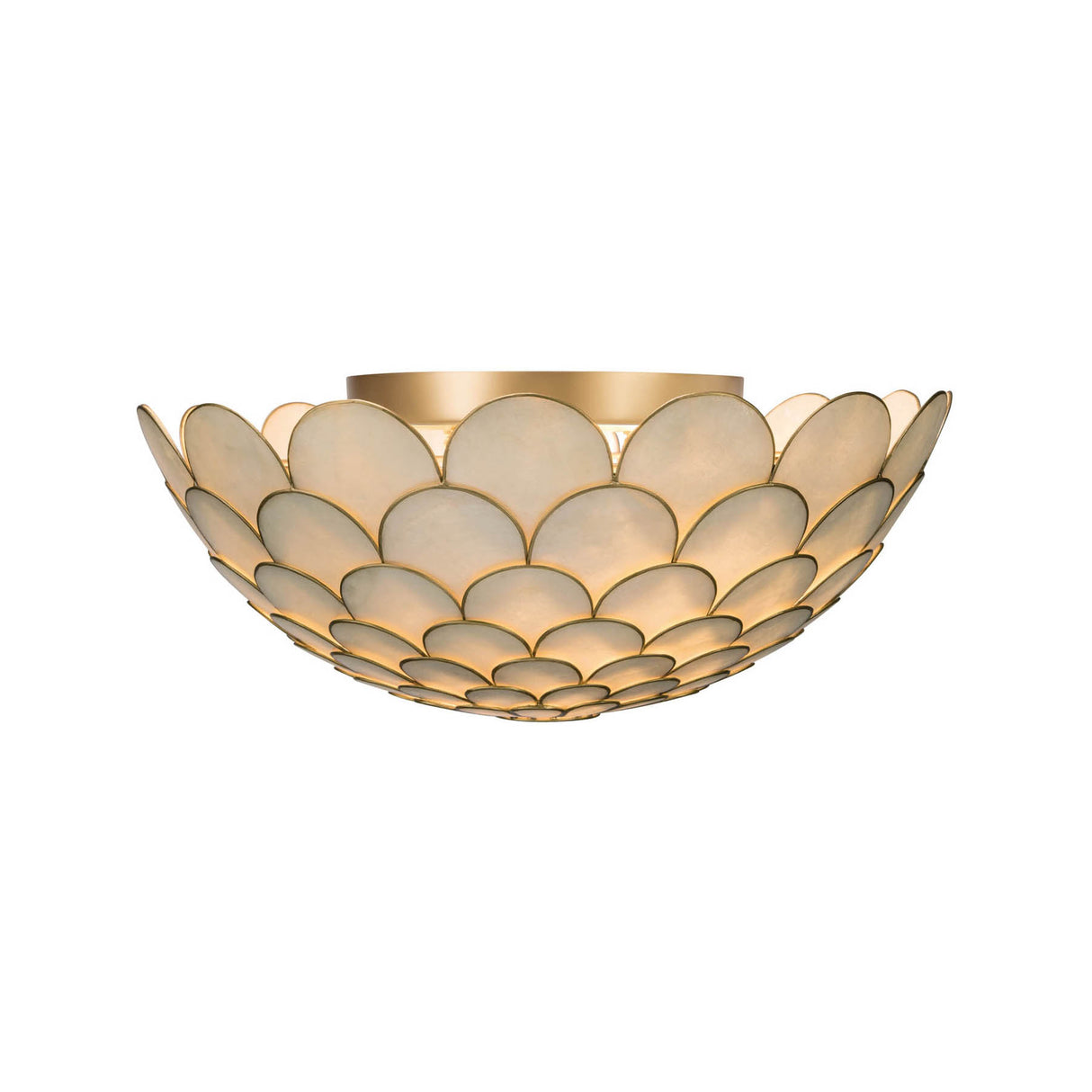 Valentina Semi-Flush 16", Soft Brass and Capiz Shell