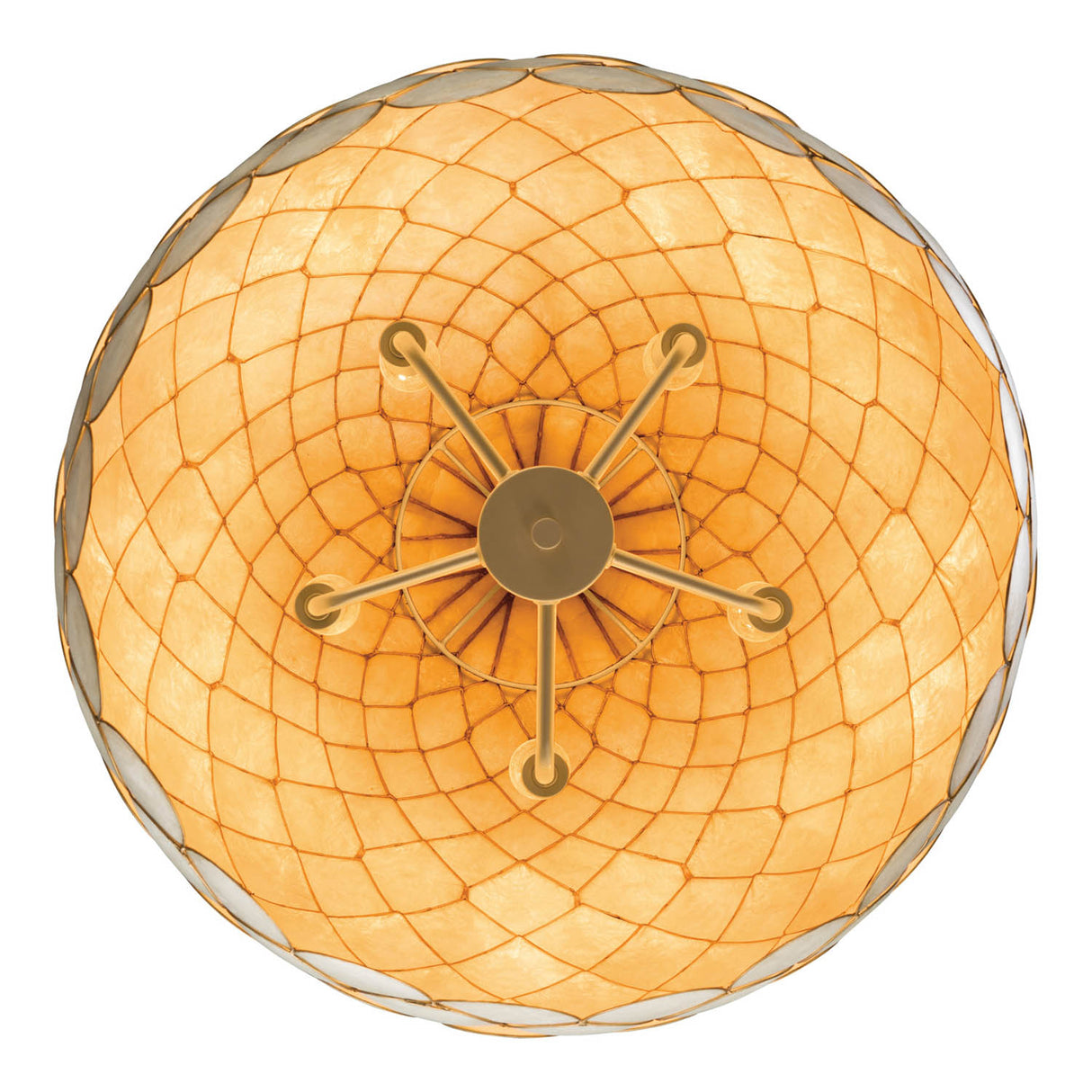 Valentina Large Pendant 21", Soft Brass and Capiz Shell