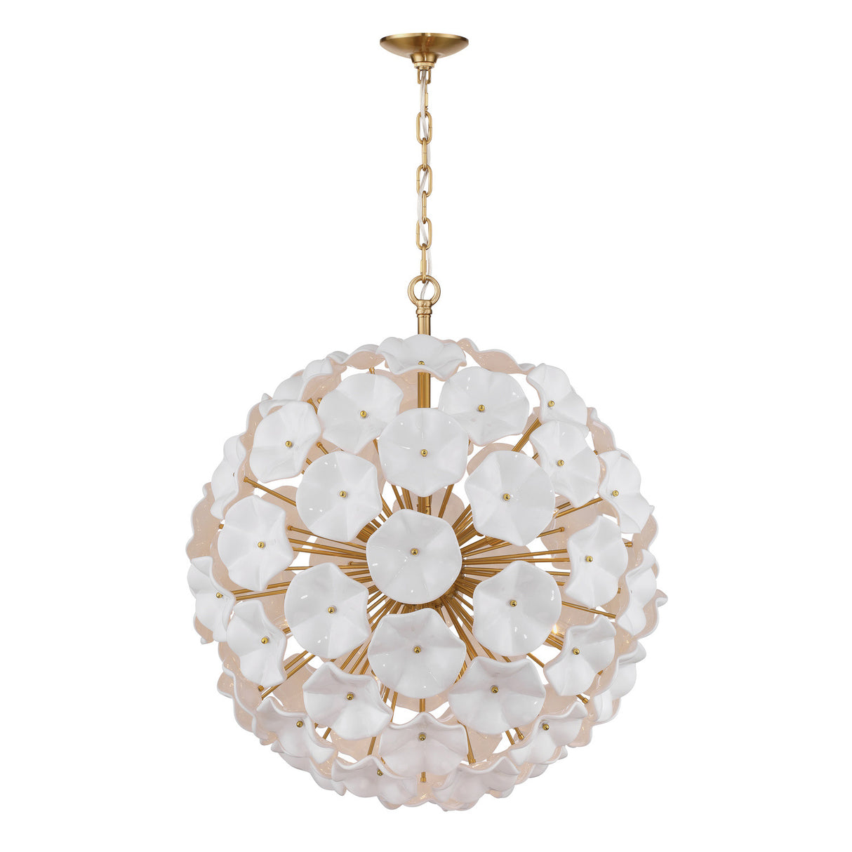 Layla Extra Large Pendant 28", White Glass