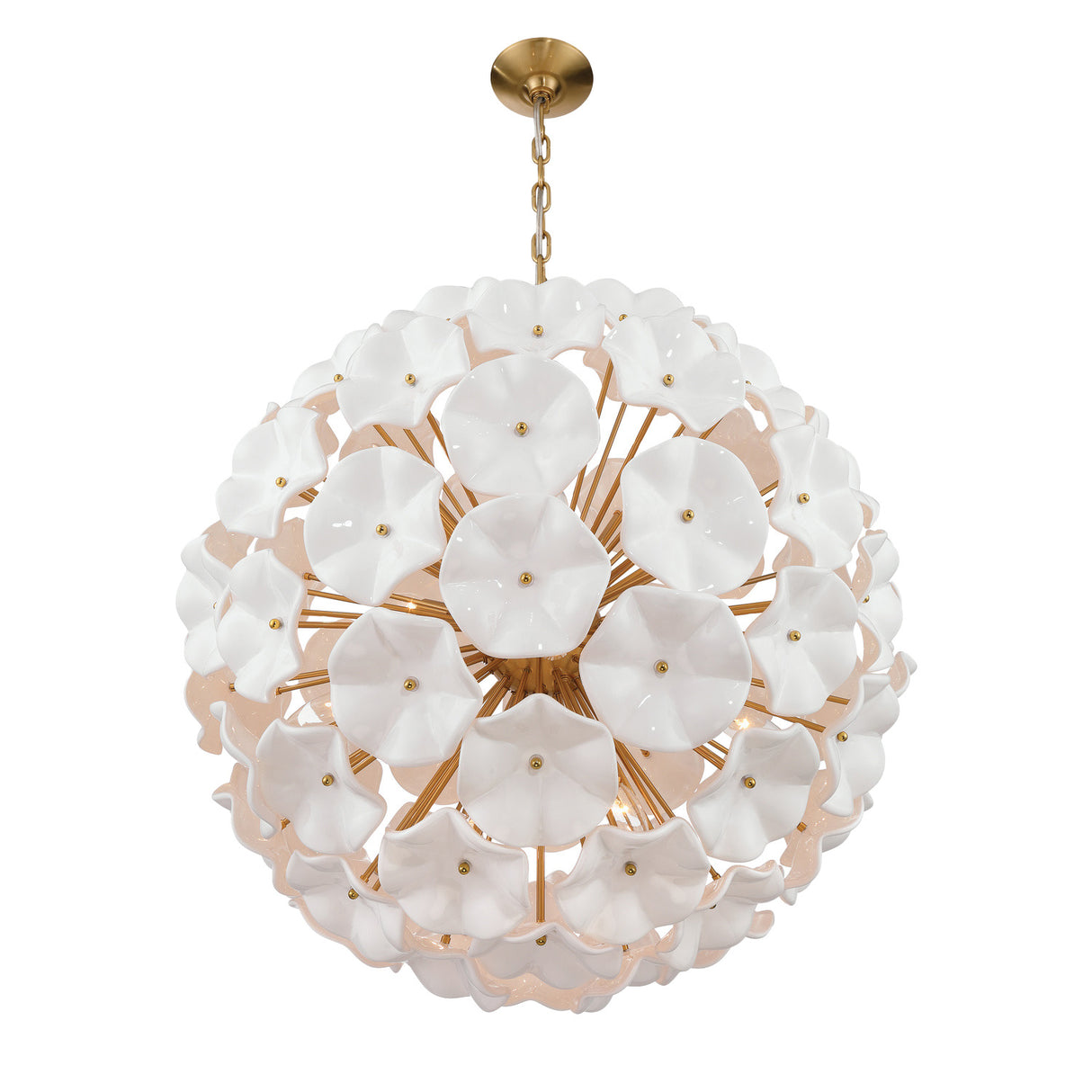 Layla Extra Large Pendant 28", White Glass