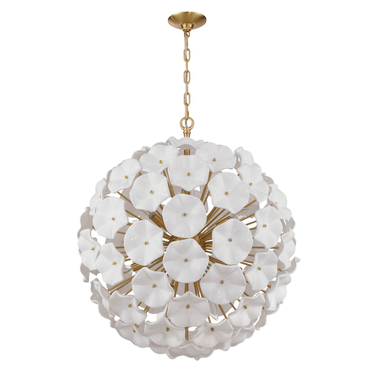 Layla Extra Large Pendant 28", White Glass