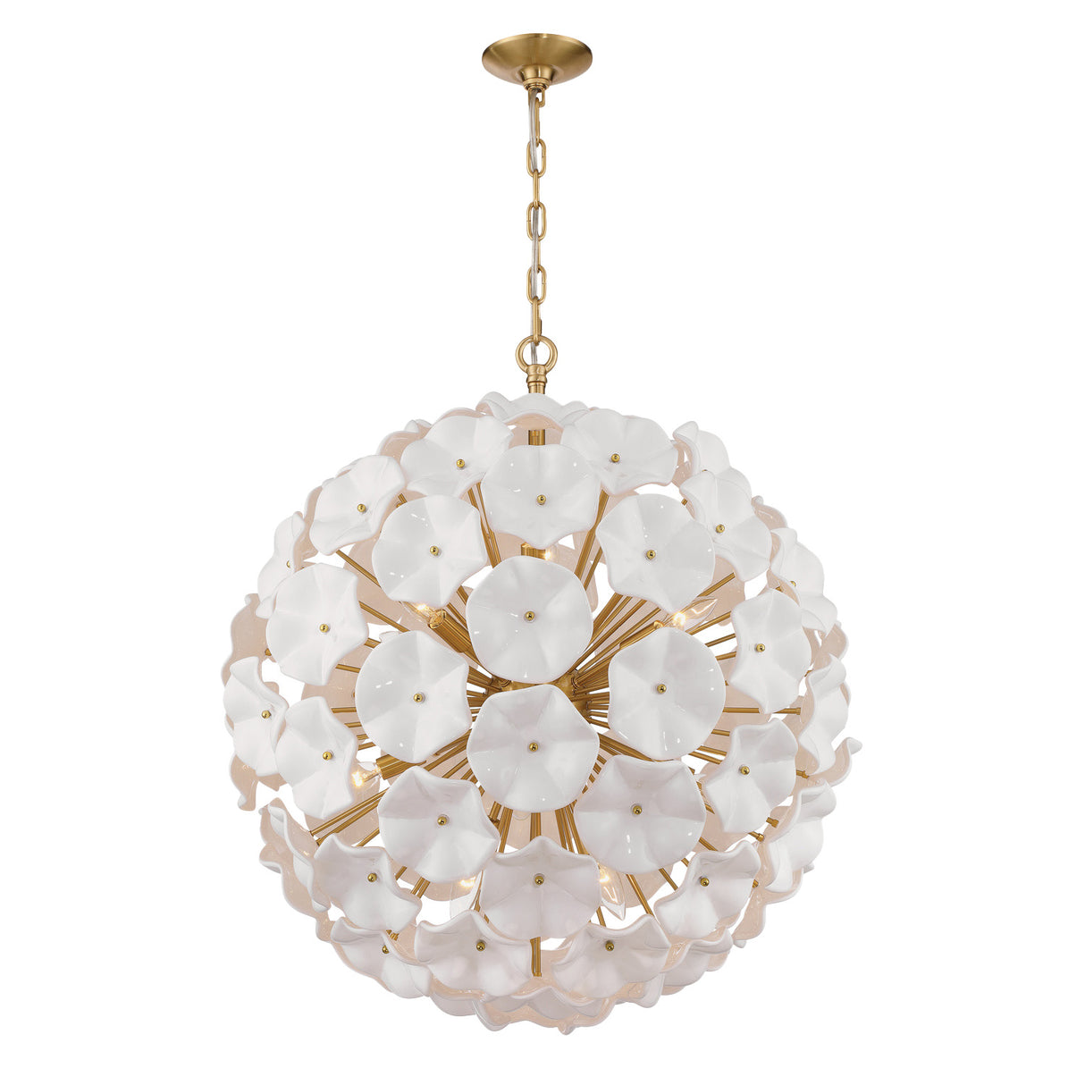 Layla Extra Large Pendant 28", White Glass