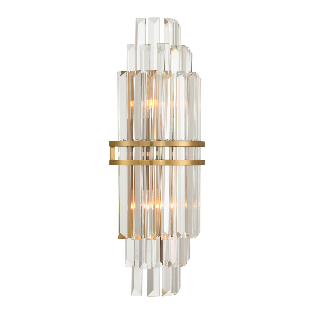 Maxwell Large Wall Sconce 20", Crystal with Aged Brass