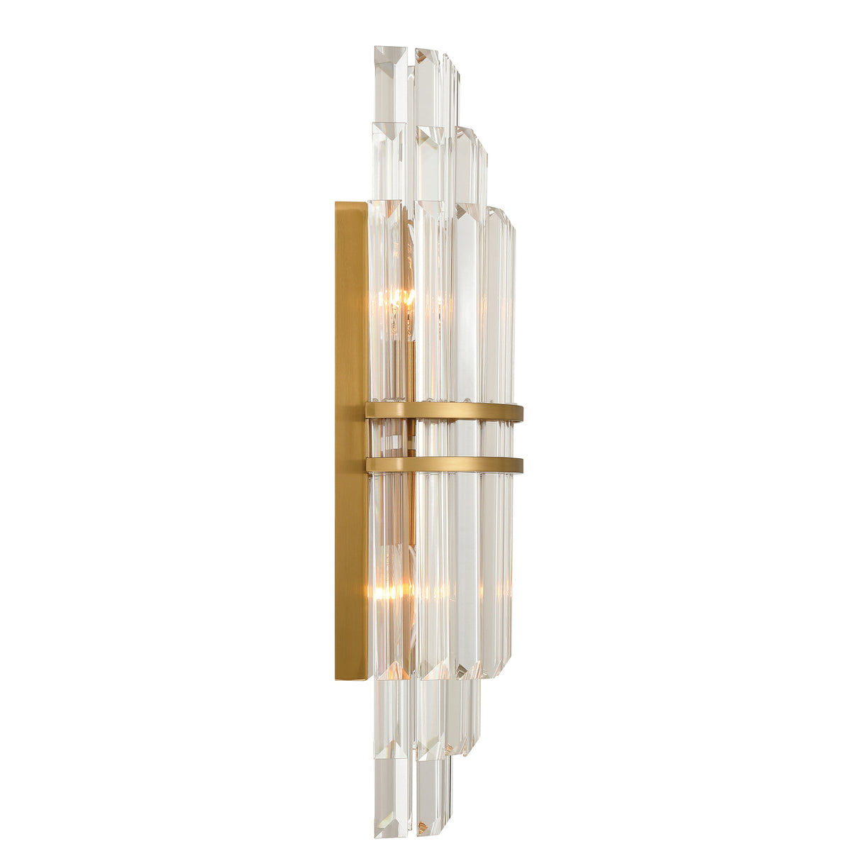 Maxwell Large Wall Sconce 20", Crystal with Aged Brass
