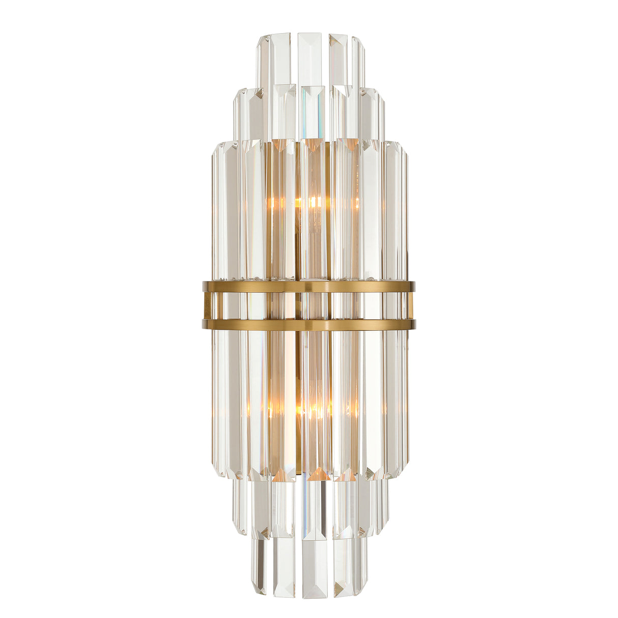Maxwell Large Wall Sconce 20", Crystal with Aged Brass
