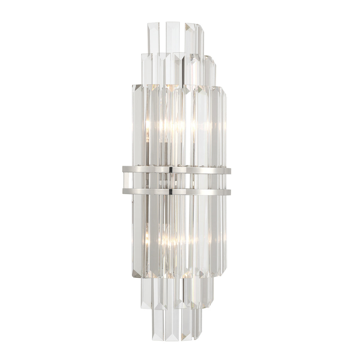Maxwell Large Wall Sconce 20", Crystal with Polished Nickel