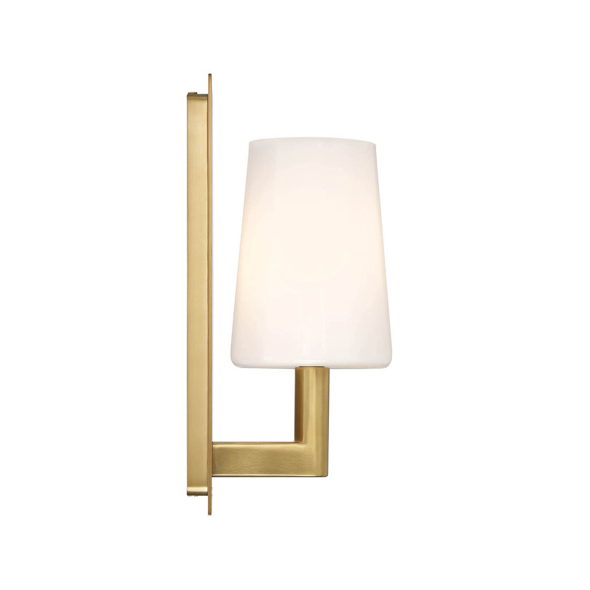 Fyn Wall Sconce 12", Aged Brass with Opal Glass
